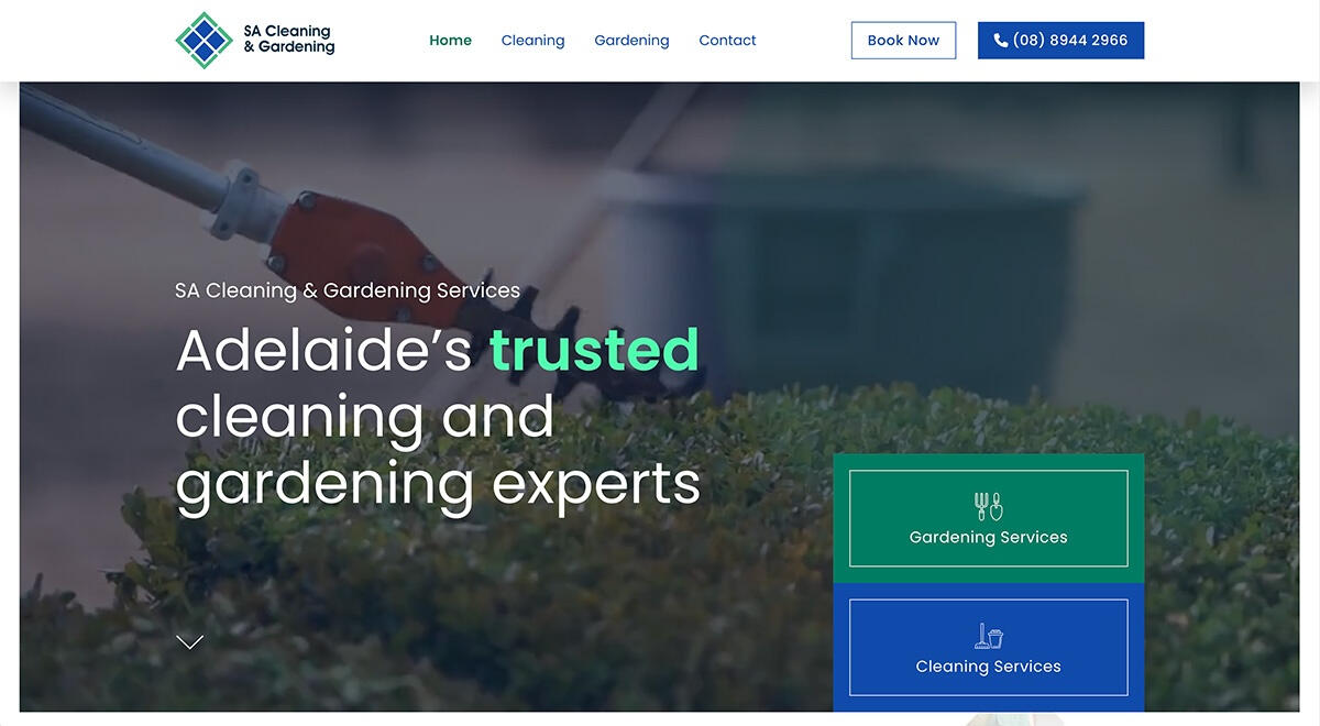 SA Cleaning and Gardening website